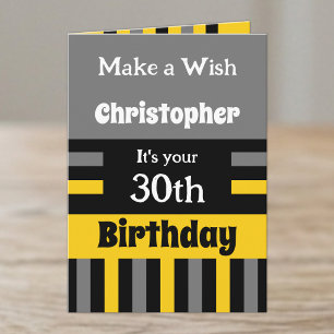Für ihn Namen grau zum 30. Geburtstag Karte