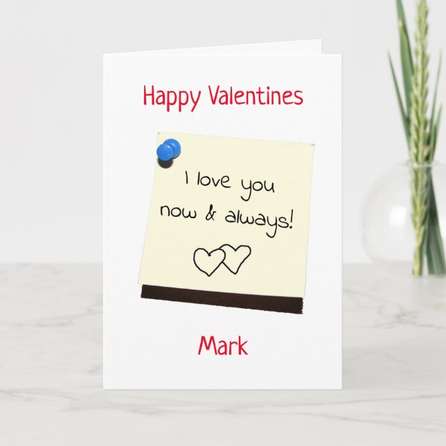 Für ihn posten Sie es Liebe Note Valentine Karte (Vorderseite)