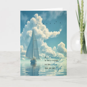 Für ihn Segeln Nautical Thema Männlicher Geburtsta Karte