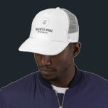 Für ihn und ihr weißes Baseball-Baseball Truckerkappe<br><div class="desc">Benutzerdefiniertes Add-Upload Business Company Logo hier Personalisiertes Template Männer & Frauen Baseball & Trucker Hut.</div>