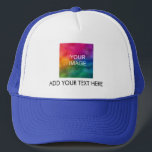 Für ihn wegen ihres weißen und königlich blauen El Truckerkappe<br><div class="desc">Für ihn für ihre White and Royal Blue Elegant Moderne Vorlage erstellen Sie Ihre eigenen Upload Image Logo Foto Trucker Hut.</div>