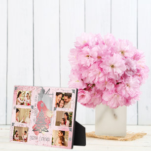Für ihr rosa Weihnachts-Foto-Gedächtnis bewahren Fotoplatte