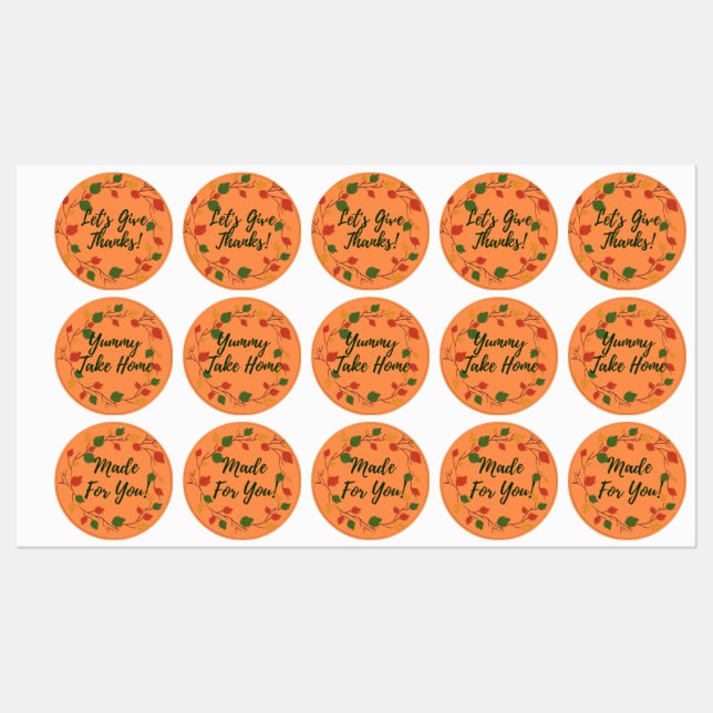 Für Ihre Circle Stickers-Herbstlaub gemacht Etiketten (Blatt)