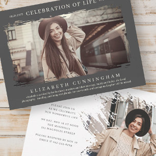 Für ihre Feier des Lebens Modernes einfaches Foto Einladung