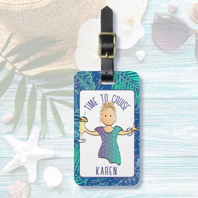 Für ihren lustigen Cartoon Tropical Beach Cruise Gepäckanhänger (Von Creator hochgeladen)