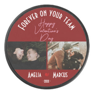 Für immer an Ihrem Team Valentinstag 2 Fotos Eishockey Puck