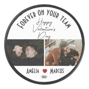 Für immer an Ihrem Team Valentinstag 2 Fotos Eishockey Puck