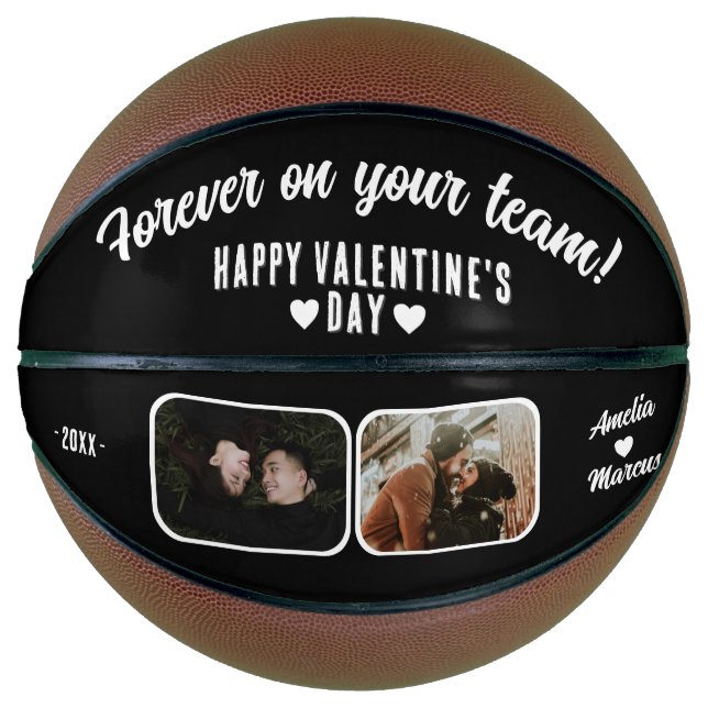 Für immer auf Ihrem Team Happy Valentine 2 Foto Basketball (Vorderseite)