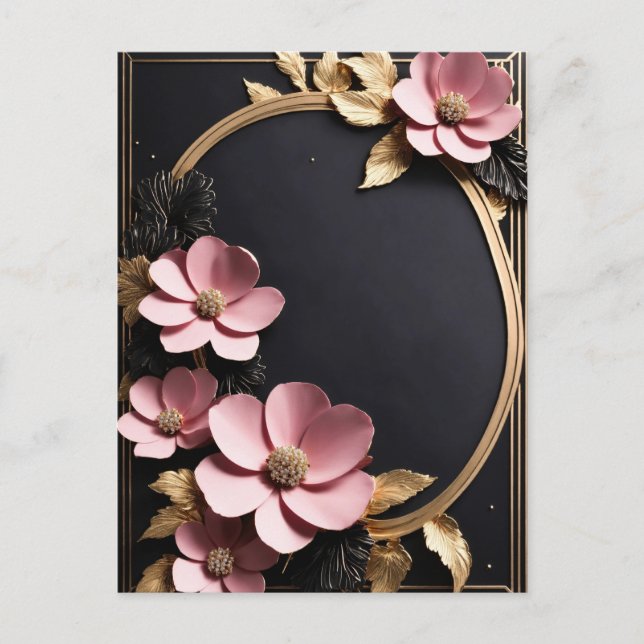 Für immer beginnt hier: Exquisite Hochzeitseinladu Postkarte (Vorderseite)