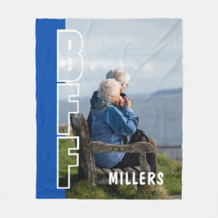 Für immer beste Freunde Blau Foto Illusionsdecke Fleecedecke