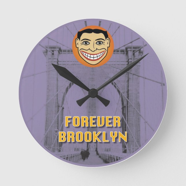 Für immer Brooklyn-Uhr Runde Wanduhr (Vorderseite)