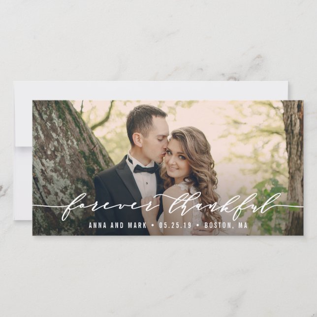 Für immer dankbar Hochzeit danke Ihnen Foto Cards (Vorderseite)
