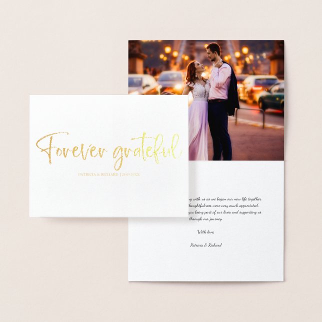 Für immer dankbar Niedliche Hochzeit Danke Foto Fo Folienkarte (Anzeige)