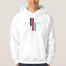 Für immer dankbar Schrift mit Farbbalken Hoodie