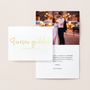 Für immer dankbar süße Hochzeits-Dankeschön-Foto-F Folienkarte