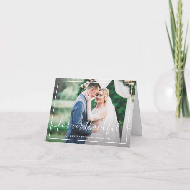 Für immer dankbar Typografie Hochzeit danke (Vorderseite)