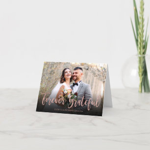Für immer dankbare elegante Foto-Hochzeit-Dankesch Dankeskarte