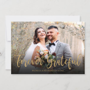 Für immer dankbare elegante Foto-Hochzeit-Dankesch Karte