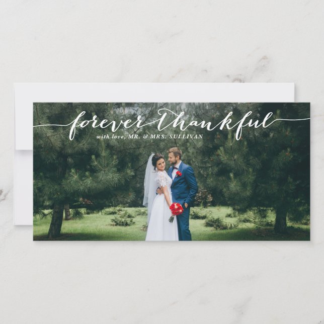 Für immer dankbare Hand Briefe Hochzeit danke ich (Vorderseite)