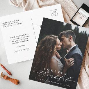 Für immer dankbare Hochzeit Danke Foto Postkarte