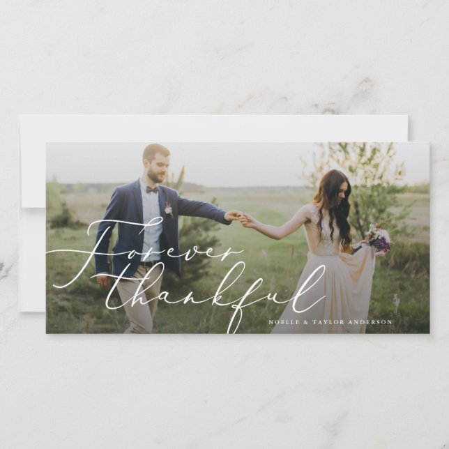 Für immer dankbare Hochzeit Dankeschön Karte (Vorderseite)