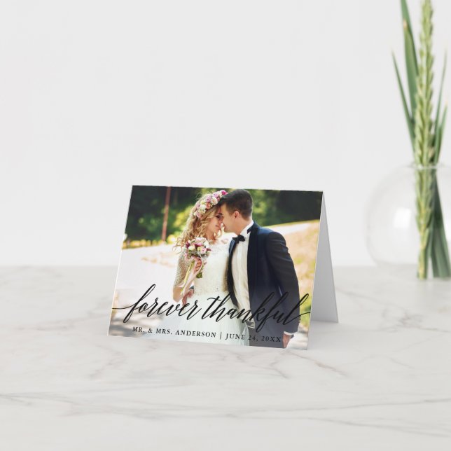 Für immer dankbarer moderner Kalligraphiebrief Dankeskarte (Vorderseite)