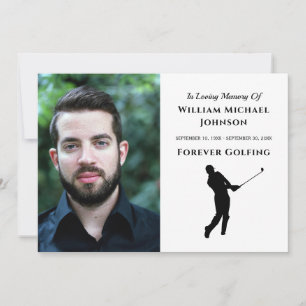 Für immer das Golfen von Foto-Gedenkfeier Dankeskarte