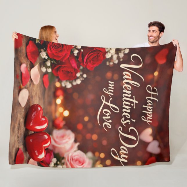 'Für immer dein Valentinstag'-Fleece-Decke Fleecedecke (Beispiel)