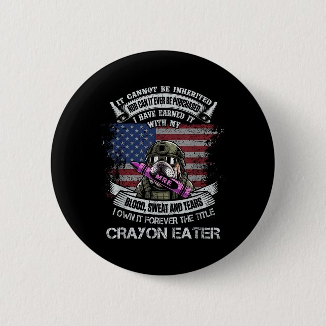Für immer den Titel Crayon Eater Flagge Militär be Button (Vorderseite)