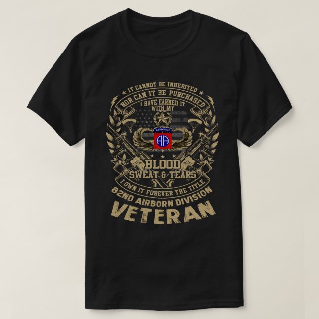 Für immer der Titel 82Nd Im Flugzeug Division Vete T-Shirt (Design vorne)