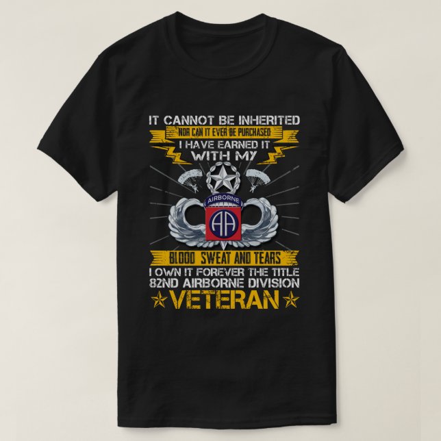Für immer der Titel 82Nd Im Flugzeug Division Vete T-Shirt (Design vorne)