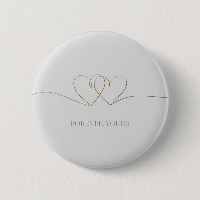Für immer: Design miteinander verwobener Herzen Button (Vorderseite)