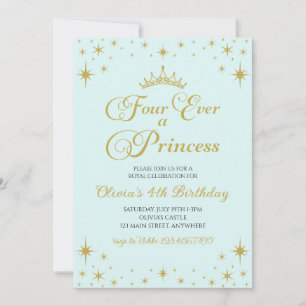 Für immer eine Prinzessin Royal 4. Geburtstag Einladung