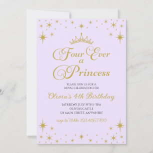 Für immer eine Prinzessin Royal 4. Geburtstag Einladung