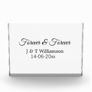 Für immer & ewig Name des Paares Datum Liebe Danke Fotoblock