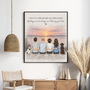 Für immer Familie Sonnenuntergang-Porträt Poster