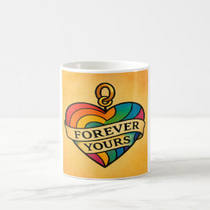 Für immer farbenfrohe Liebe Herz Kaffeetasse