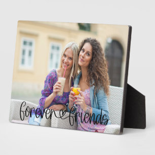 Für immer Freunde Liebesherz-Typografie Benutzerde Fotoplatte