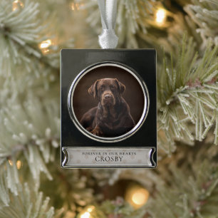 Für immer geliebter Pet Loss Keepake Banner-Ornament Silber