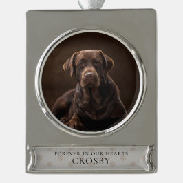 Für immer geliebter Pet Loss Keepake Banner-Ornament Silber