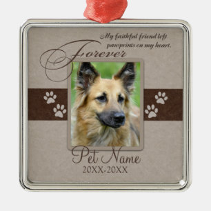 Für immer geliebtes Haustier-Beileid Silbernes Ornament