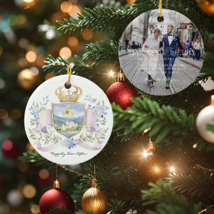 Für immer glücklich Erste Weihnachten verheirate Keramik Ornament