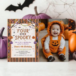 Für immer gruseliger Halloween-Geburtstagsfoto Einladung