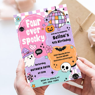 Für immer gruseliger süßer Halloween-Geist 4. Gebu Einladung