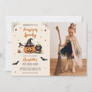 Für immer gruseliges Halloween 4. Geburtstagsfoto Einladung