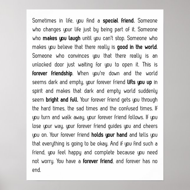 Für immer hat kein Ende Poster (Vorne)