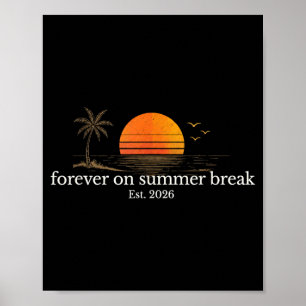 Für immer in den Sommerferien Est 2026 Retro-Stran Poster