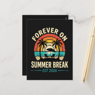 Für immer in den Sommerferien Vintage-Sonnenunterg Feiertagspostkarte