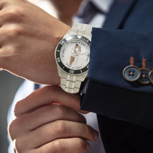 Für immer in der Liebe Hochzeitstag Jubiläum Foto Armbanduhr