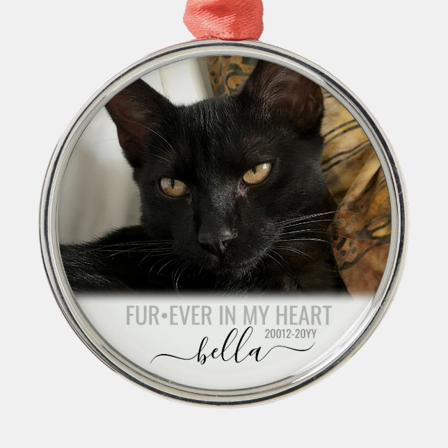 Für immer in meinem Herz-Pet-Memorial Keepake Silv Ornament Aus Metall (Vorne)